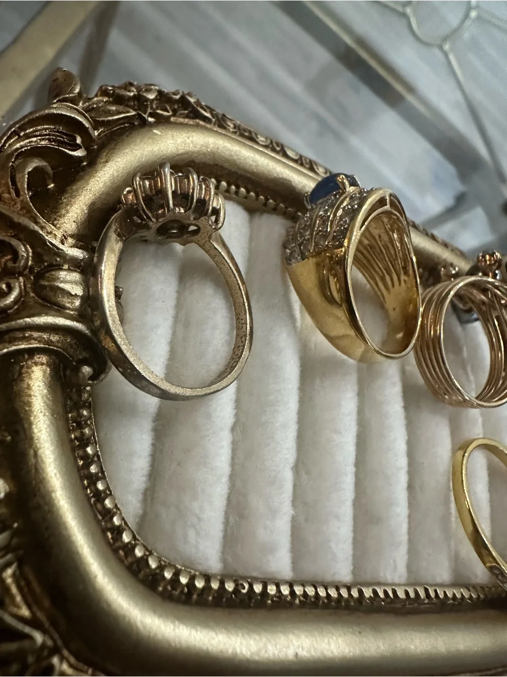 Gold Ornate Ring Display Stand with Velvet Insert - Home Accents